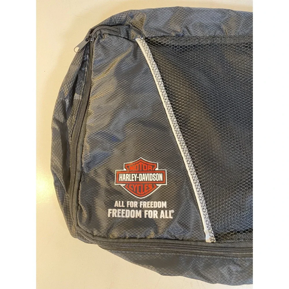 Harley-Davidson Luggage Organizer Bags Set Of 2 Black Nylon Mesh Zip Travel